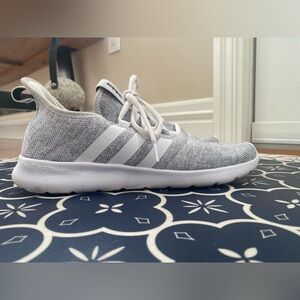 Adidas Light Gray and White Running Shoes